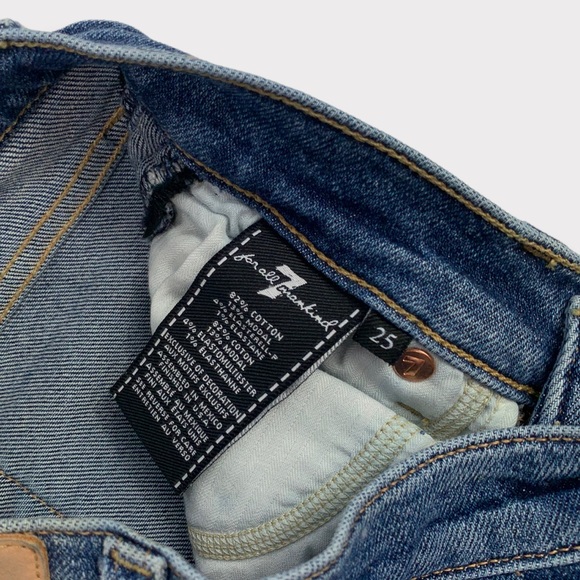 7 For All Mankind Mid-rise Skinny Jeans With Metallic Stripes in Vintage Muse - Picture 4 of 8